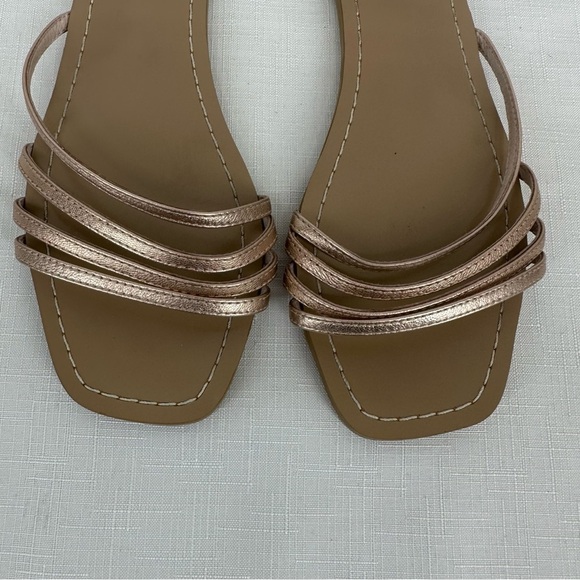 RAYE size 6 Champagne Gold Leather Slide Sandals - Picture 11 of 14